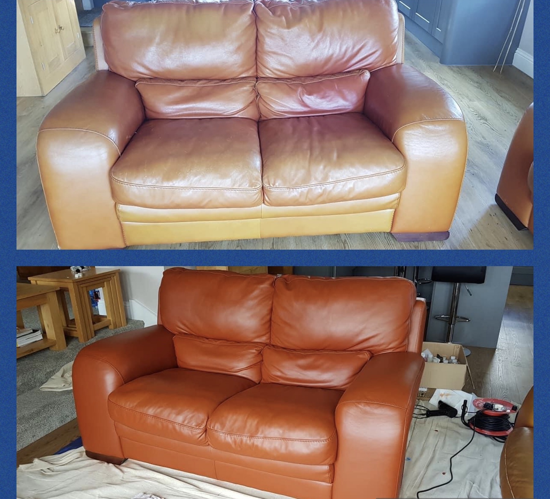 Before & After Leather Cleaning